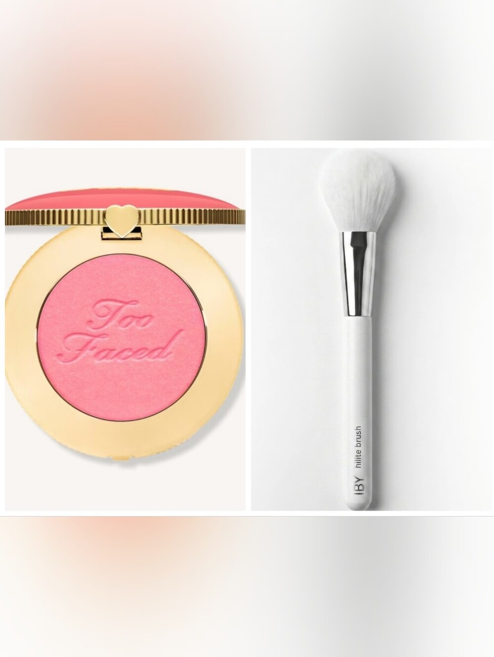 Too Faced Cloud Crush Blush In Golden Hour & an IBY Brush